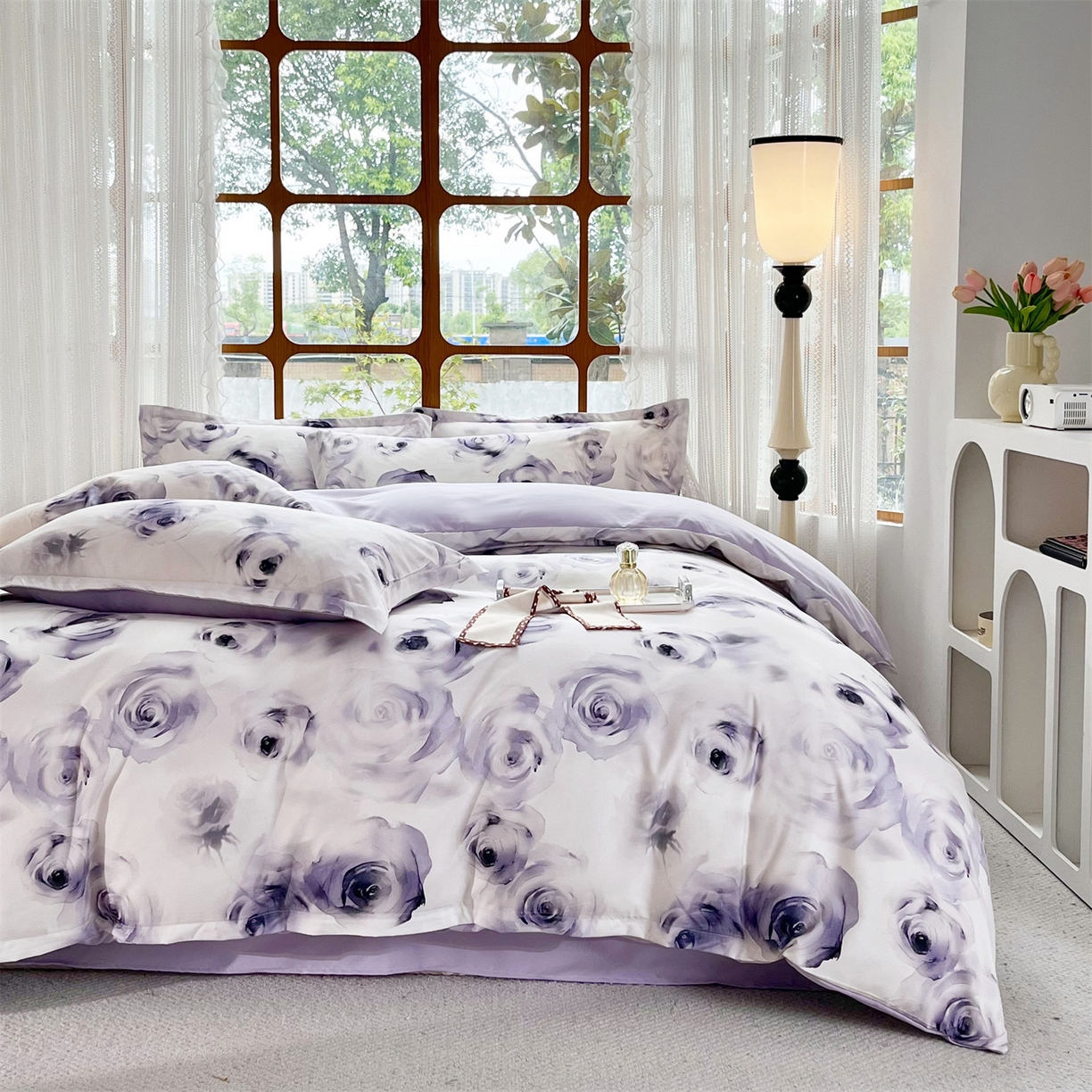 91家纺网 家纺一手货源 找家纺 佳宇轩 2025新款活性数码印花单人三件套双人四件套 空谷幽兰