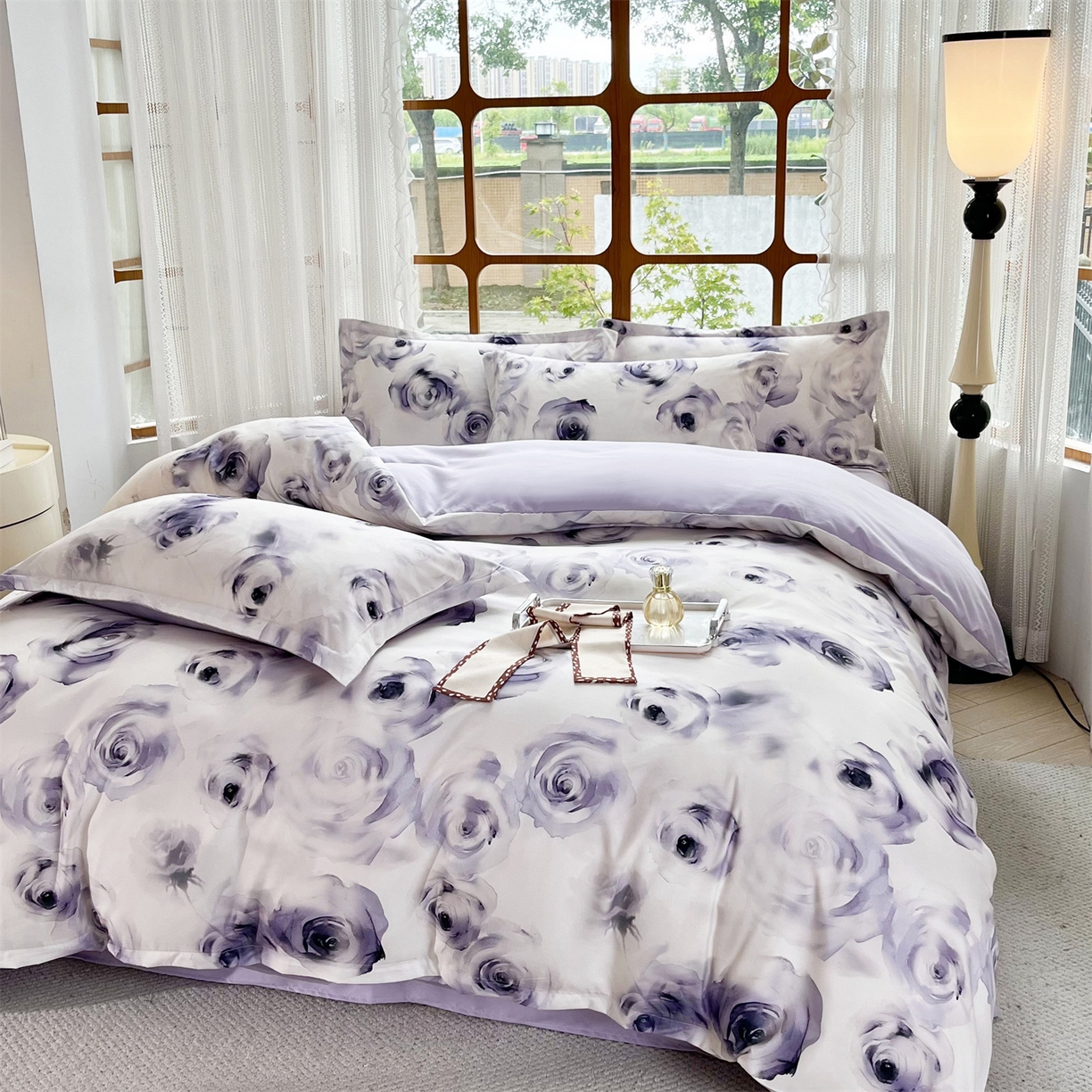 91家纺网 家纺一手货源 找家纺 佳宇轩 2025新款活性数码印花单人三件套双人四件套 空谷幽兰