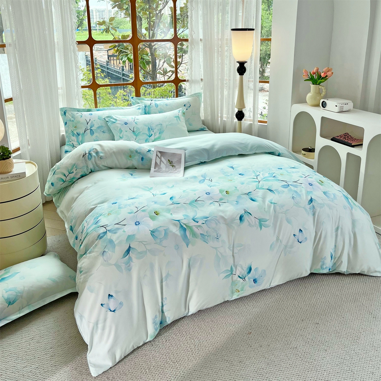 91家纺网 家纺一手货源 找家纺 佳宇轩 2025新款活性数码印花单人三件套双人四件套 一路生花