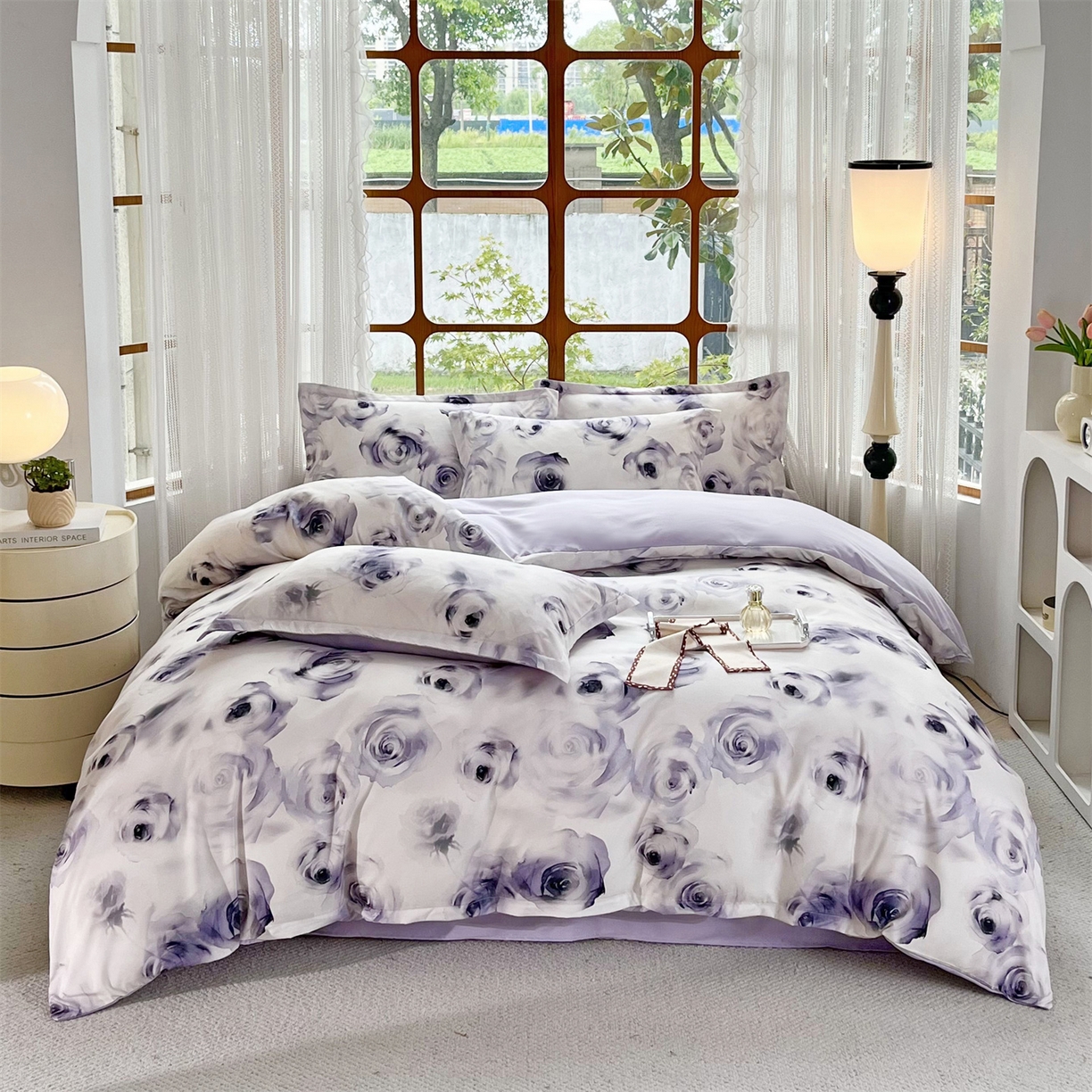 佳宇轩 2025新款活性数码印花单人三件套双人四件套 空谷幽兰