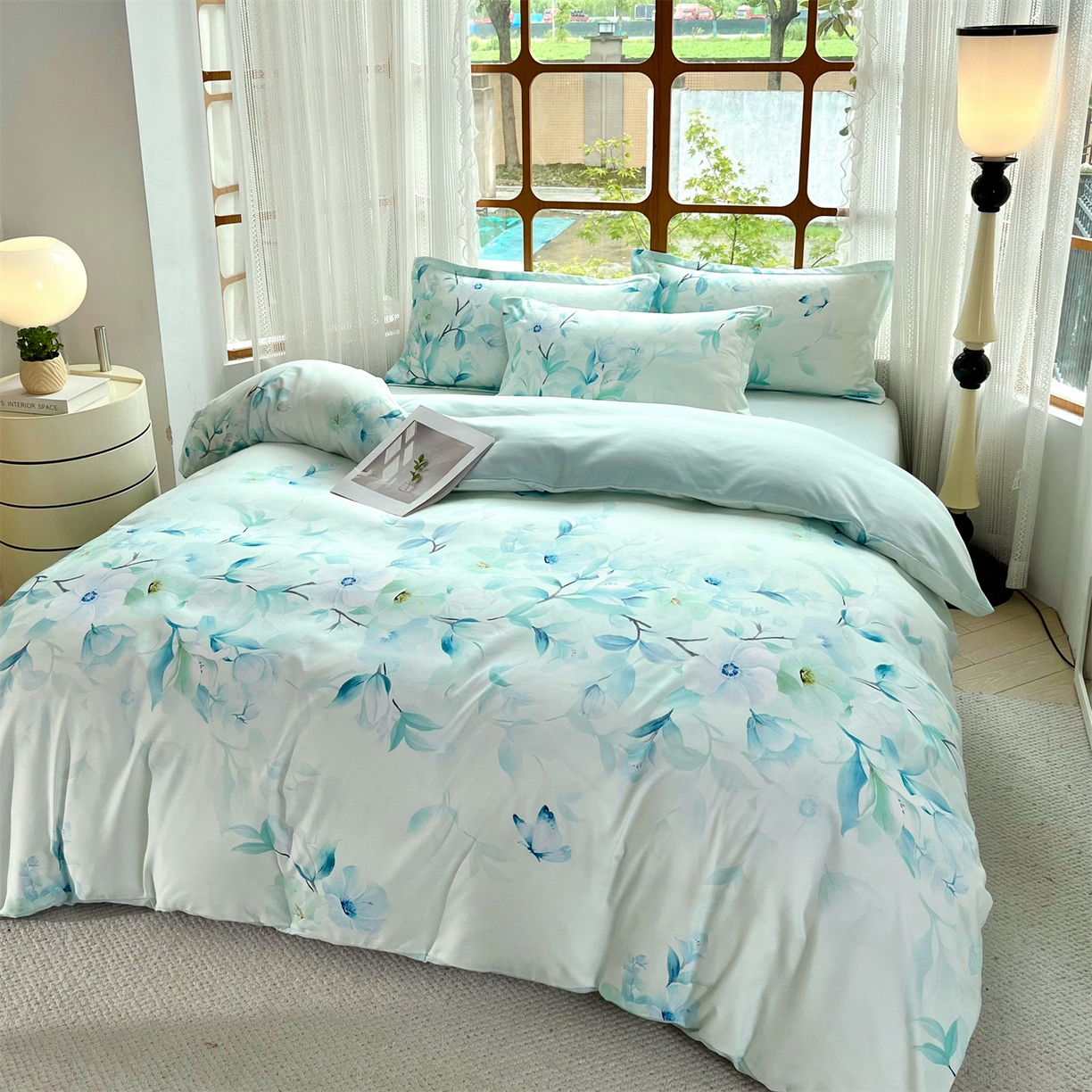 91家纺网 家纺一手货源 找家纺 佳宇轩 2025新款活性数码印花单人三件套双人四件套 一路生花