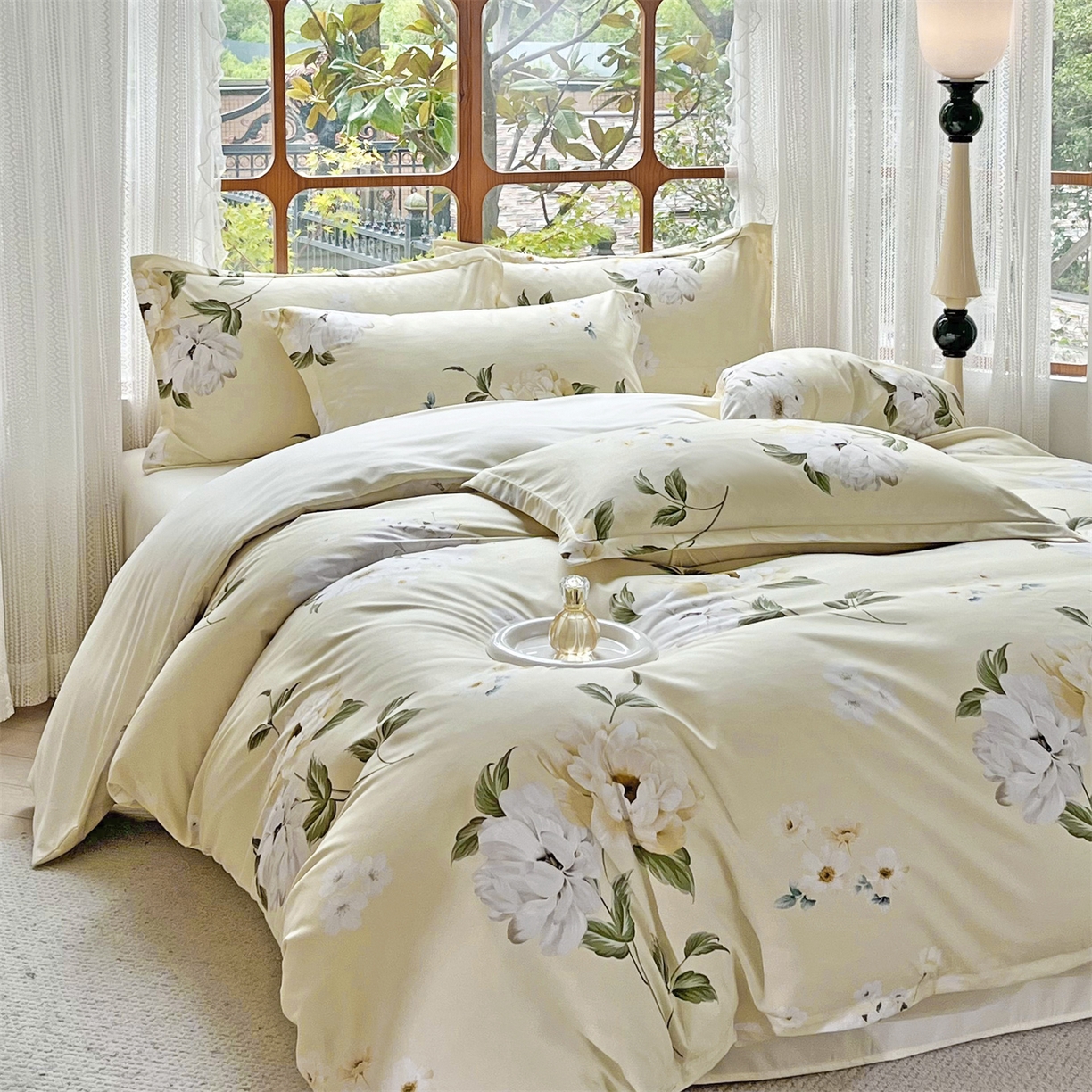 91家纺网 家纺一手货源 找家纺 佳宇轩 2025新款活性数码印花单人三件套双人四件套 春色满园