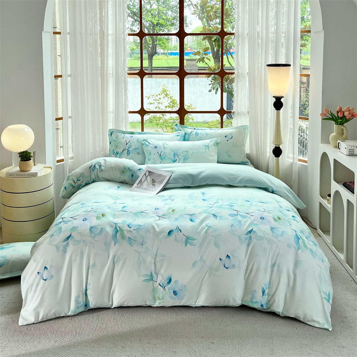 91家纺网 家纺一手货源 找家纺 佳宇轩 2025新款活性数码印花单人三件套双人四件套 一路生花