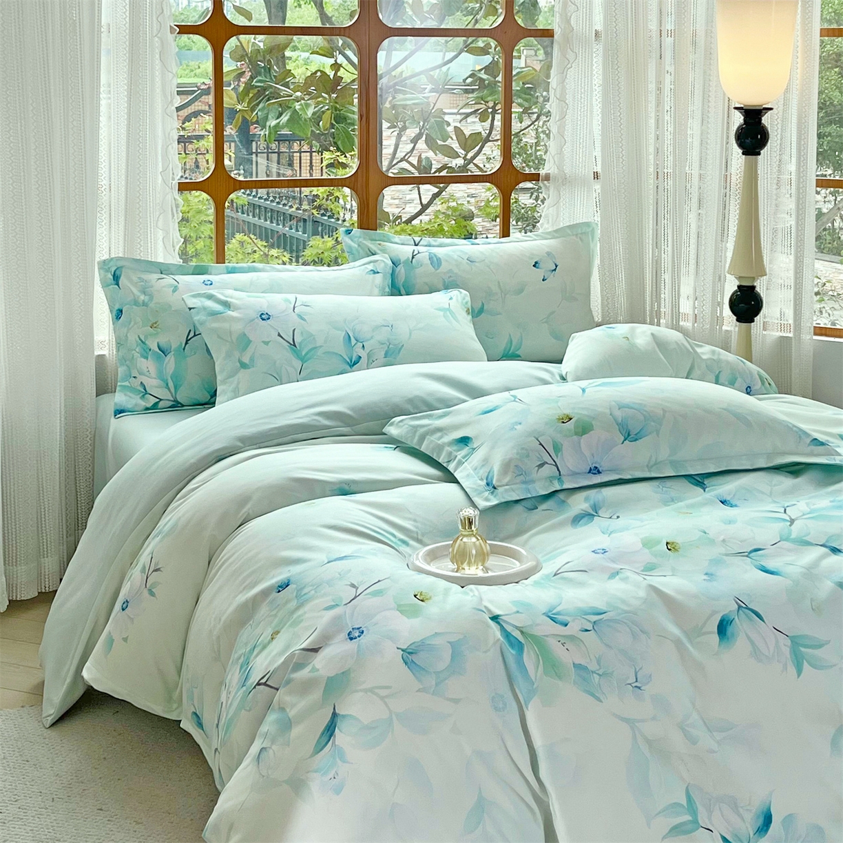 91家纺网 家纺一手货源 找家纺 佳宇轩 2025新款活性数码印花单人三件套双人四件套 一路生花