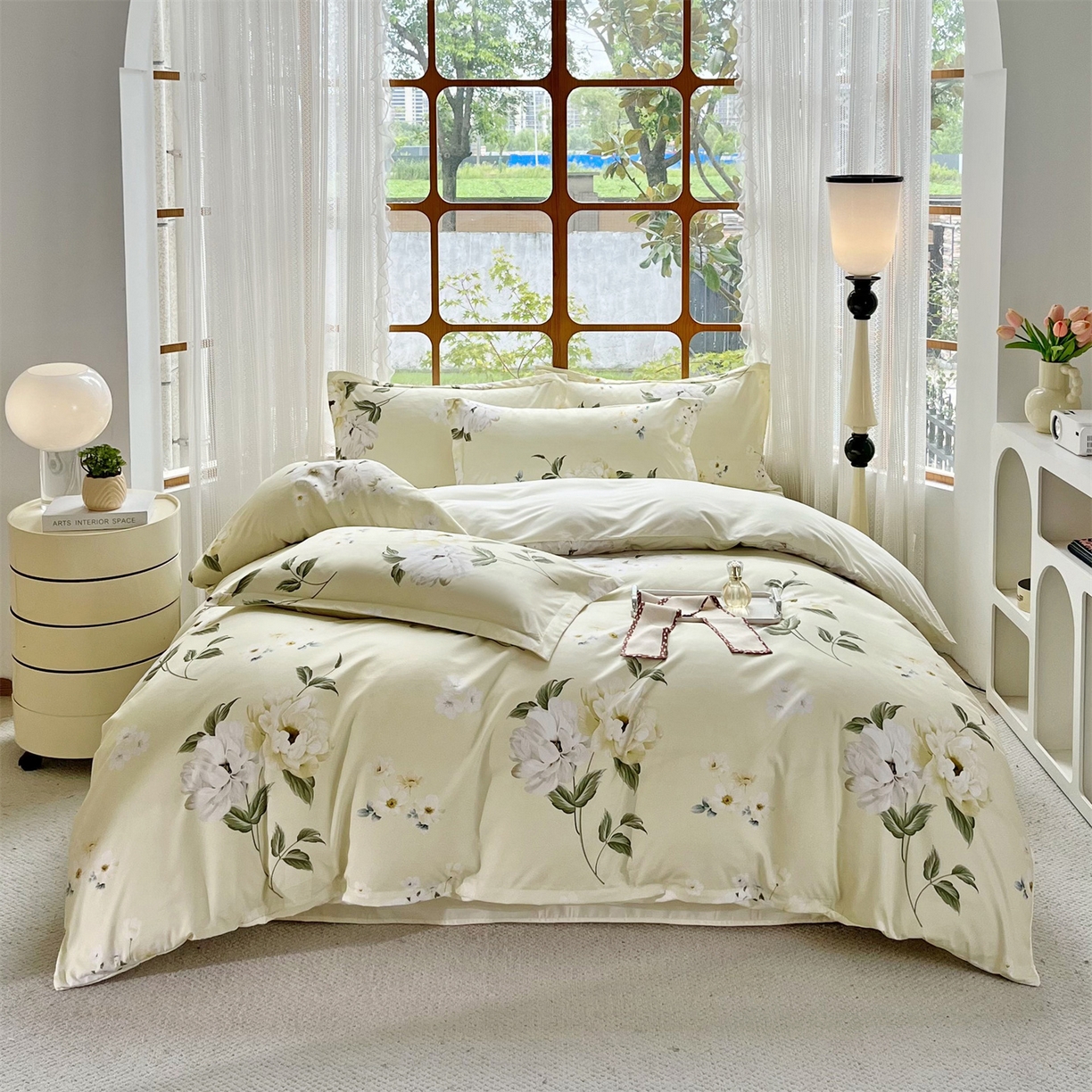 佳宇轩 2025新款活性数码印花单人三件套双人四件套 春色满园