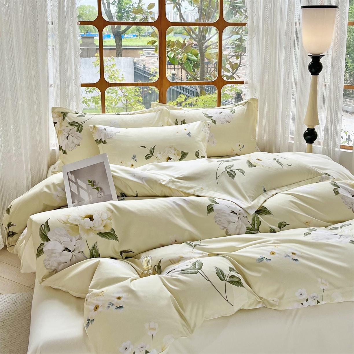 91家纺网 家纺一手货源 找家纺 佳宇轩 2025新款活性数码印花单人三件套双人四件套 春色满园