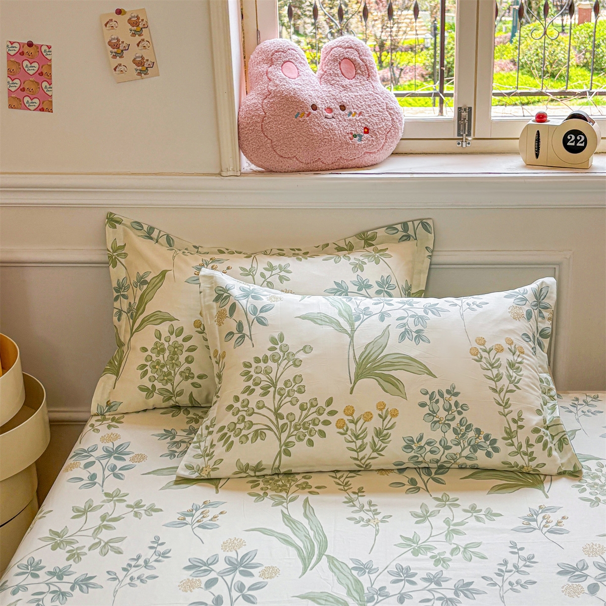 91家纺网 家纺一手货源 找家纺 花梦欣 2025新款全棉纯棉印花单品系列-多规格枕套单品枕套枕套单件 仙草