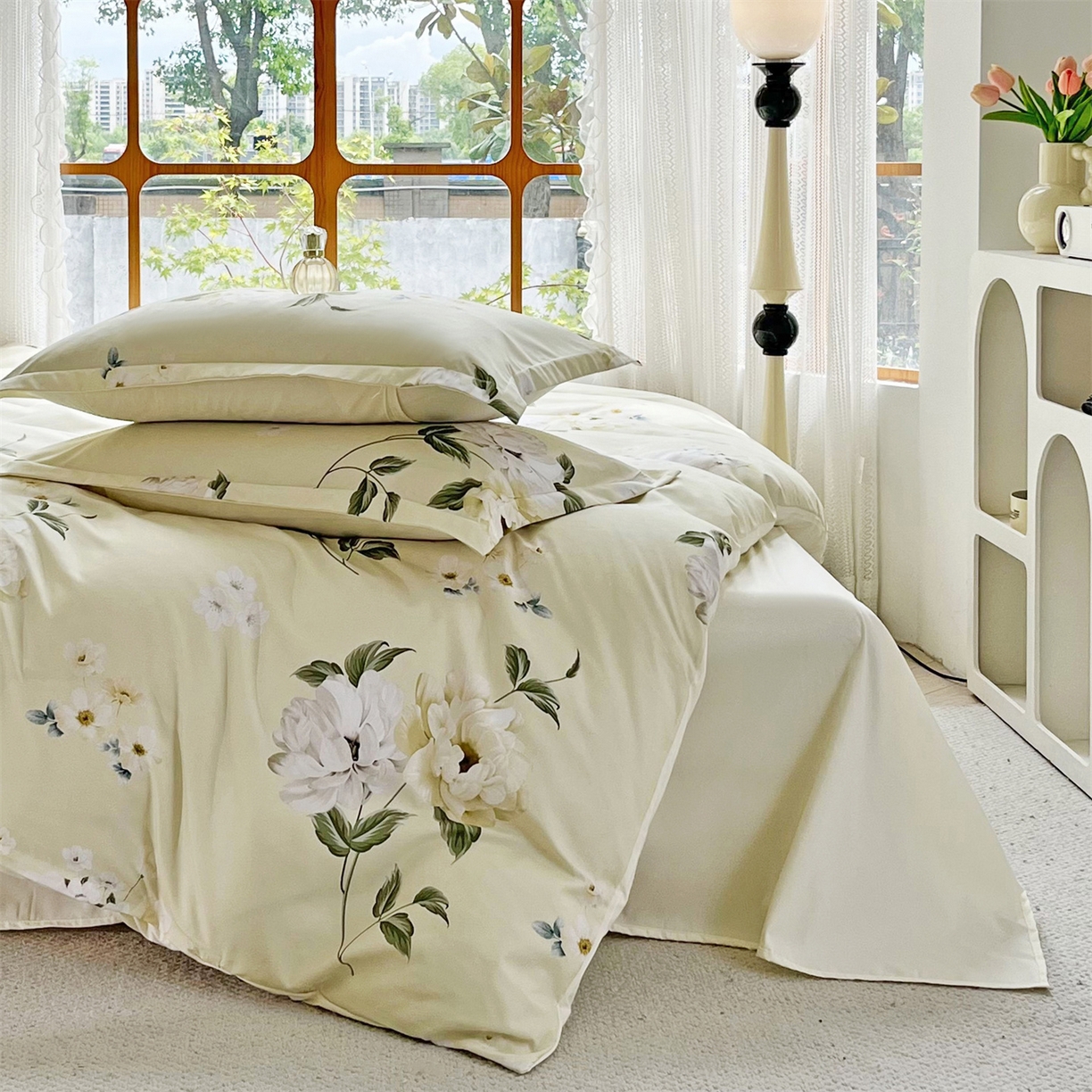 91家纺网 家纺一手货源 找家纺 佳宇轩 2025新款活性数码印花单人三件套双人四件套 春色满园