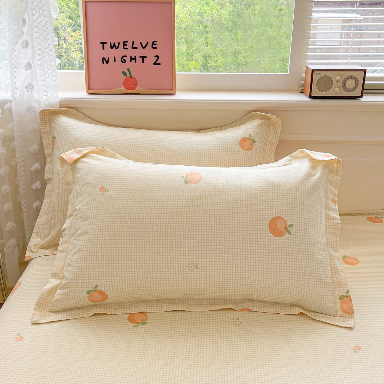 91家纺网 家纺一手货源 找家纺 花梦欣 2025新款全棉纯棉印花单品系列-多规格枕套单品枕套枕套单件 小橙橘