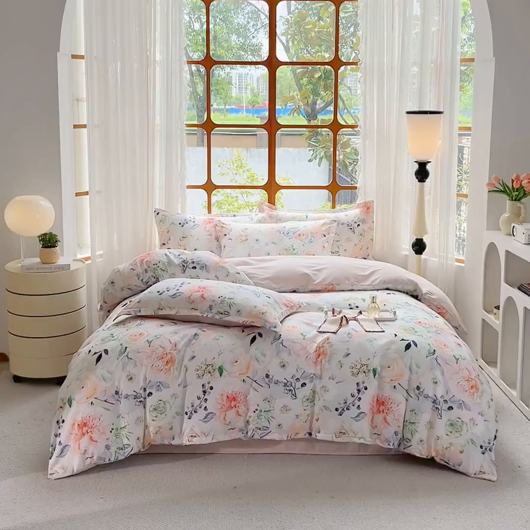 91家纺网 家纺一手货源 找家纺 佳宇轩 2025新款活性数码印花单人三件套双人四件套 前程似锦