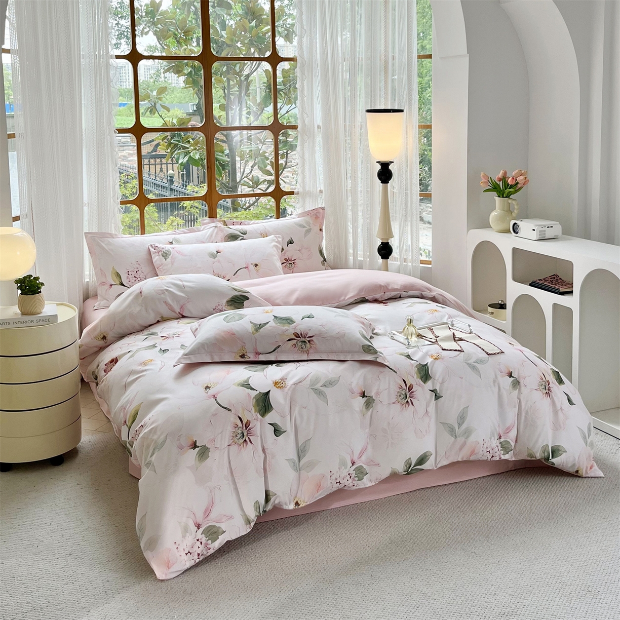 91家纺网 家纺一手货源 找家纺 佳宇轩 2025新款活性数码印花单人三件套双人四件套 欣欣向荣