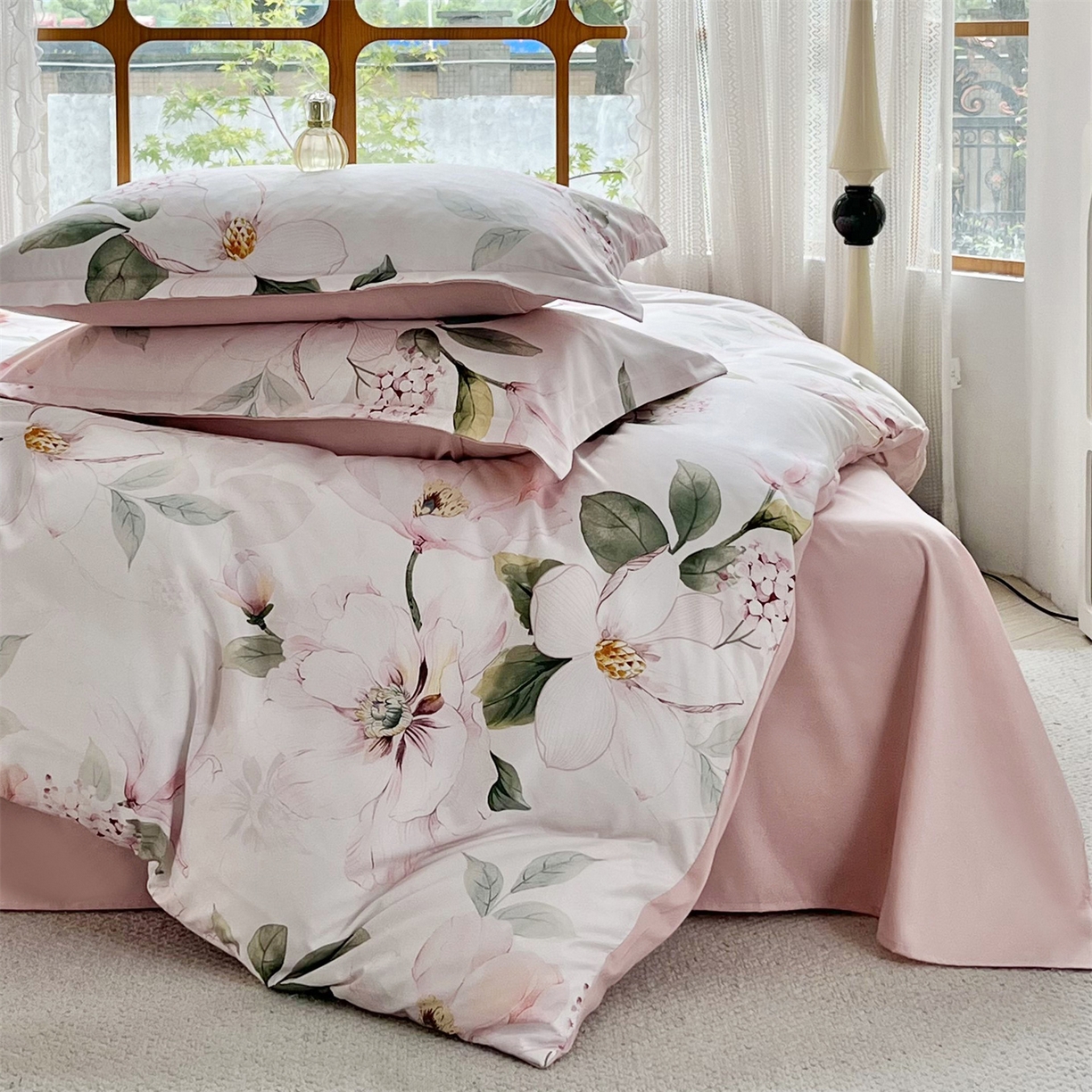 91家纺网 家纺一手货源 找家纺 佳宇轩 2025新款活性数码印花单人三件套双人四件套 欣欣向荣