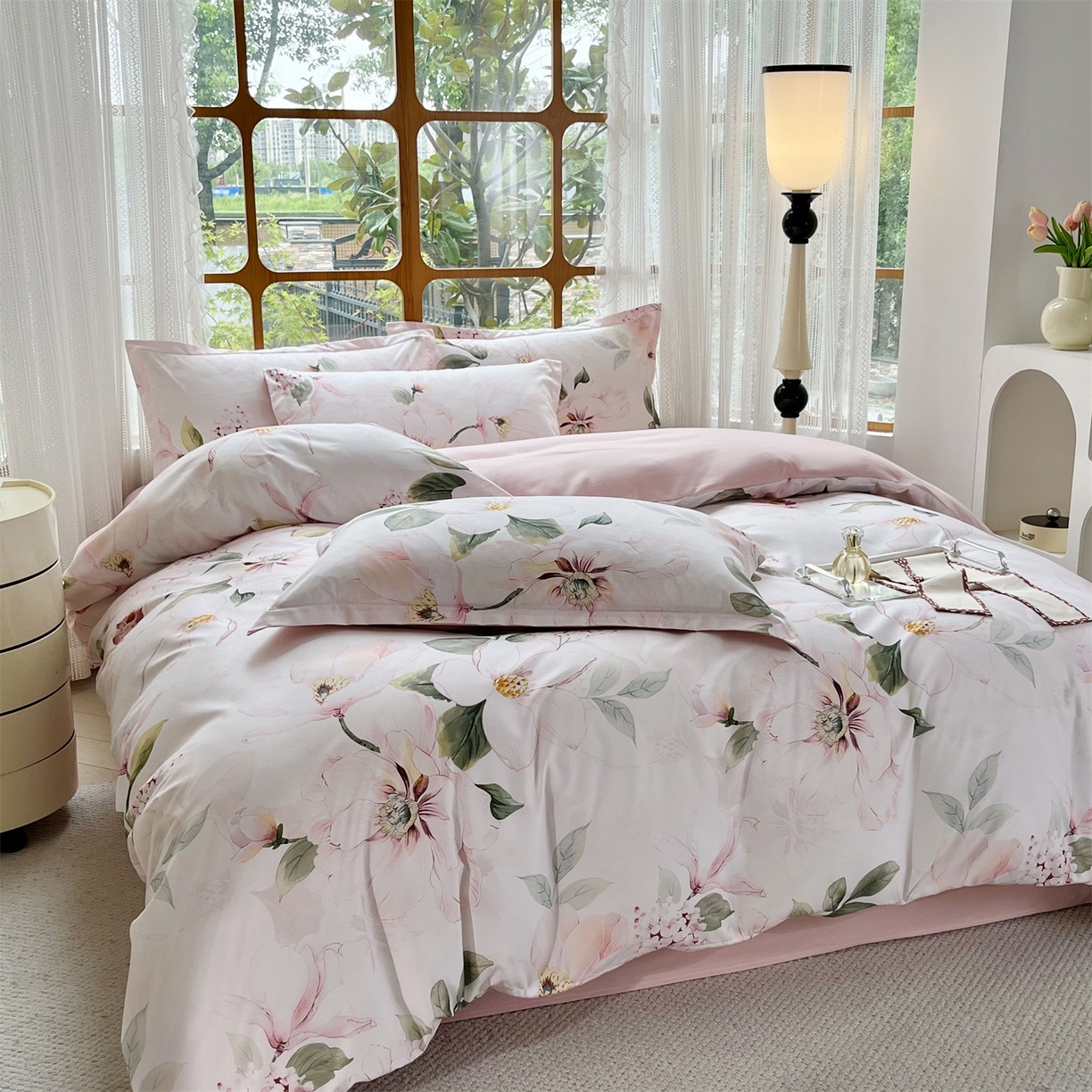 91家纺网 家纺一手货源 找家纺 佳宇轩 2025新款活性数码印花单人三件套双人四件套 欣欣向荣