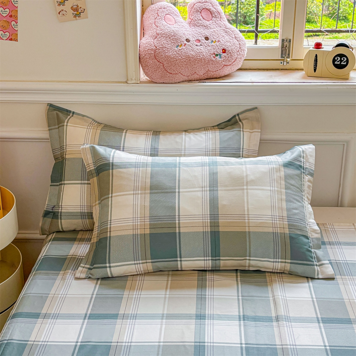 91家纺网 家纺一手货源 找家纺 花梦欣 2025新款全棉纯棉印花单品系列-多规格枕套单品枕套枕套单件 悬浮晶阵绿