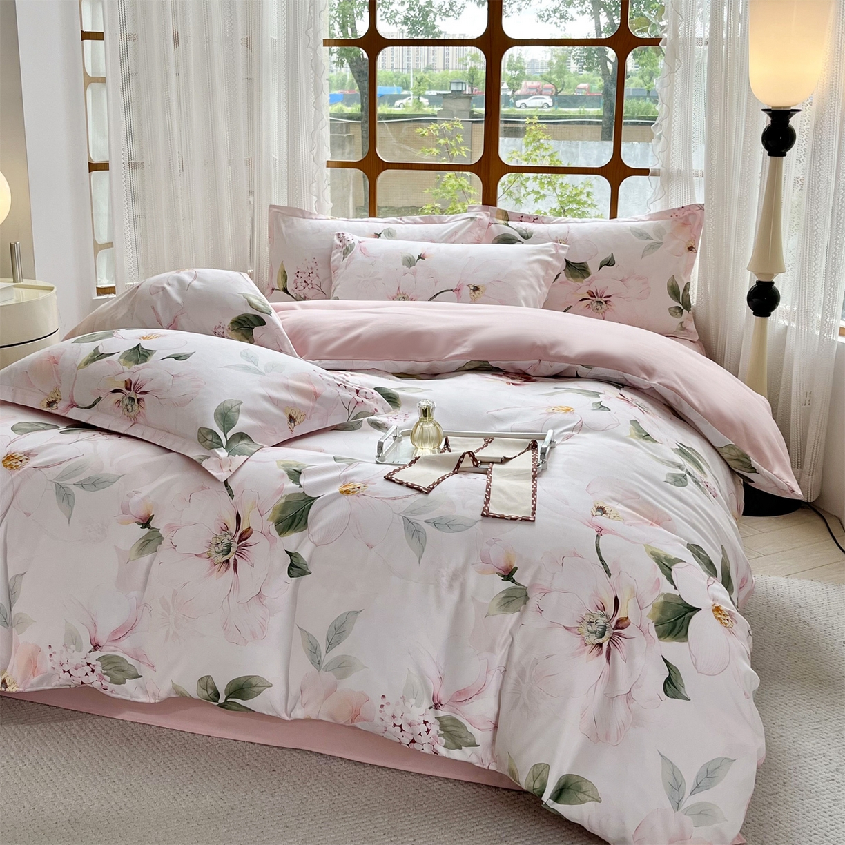 91家纺网 家纺一手货源 找家纺 佳宇轩 2025新款活性数码印花单人三件套双人四件套 欣欣向荣