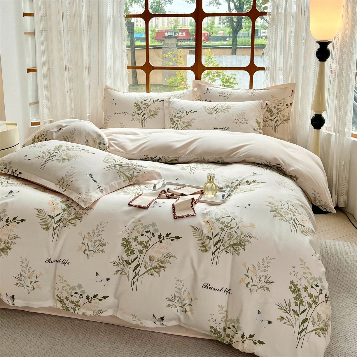 91家纺网 家纺一手货源 找家纺 佳宇轩 2025新款活性数码印花单人三件套双人四件套 忘忧草