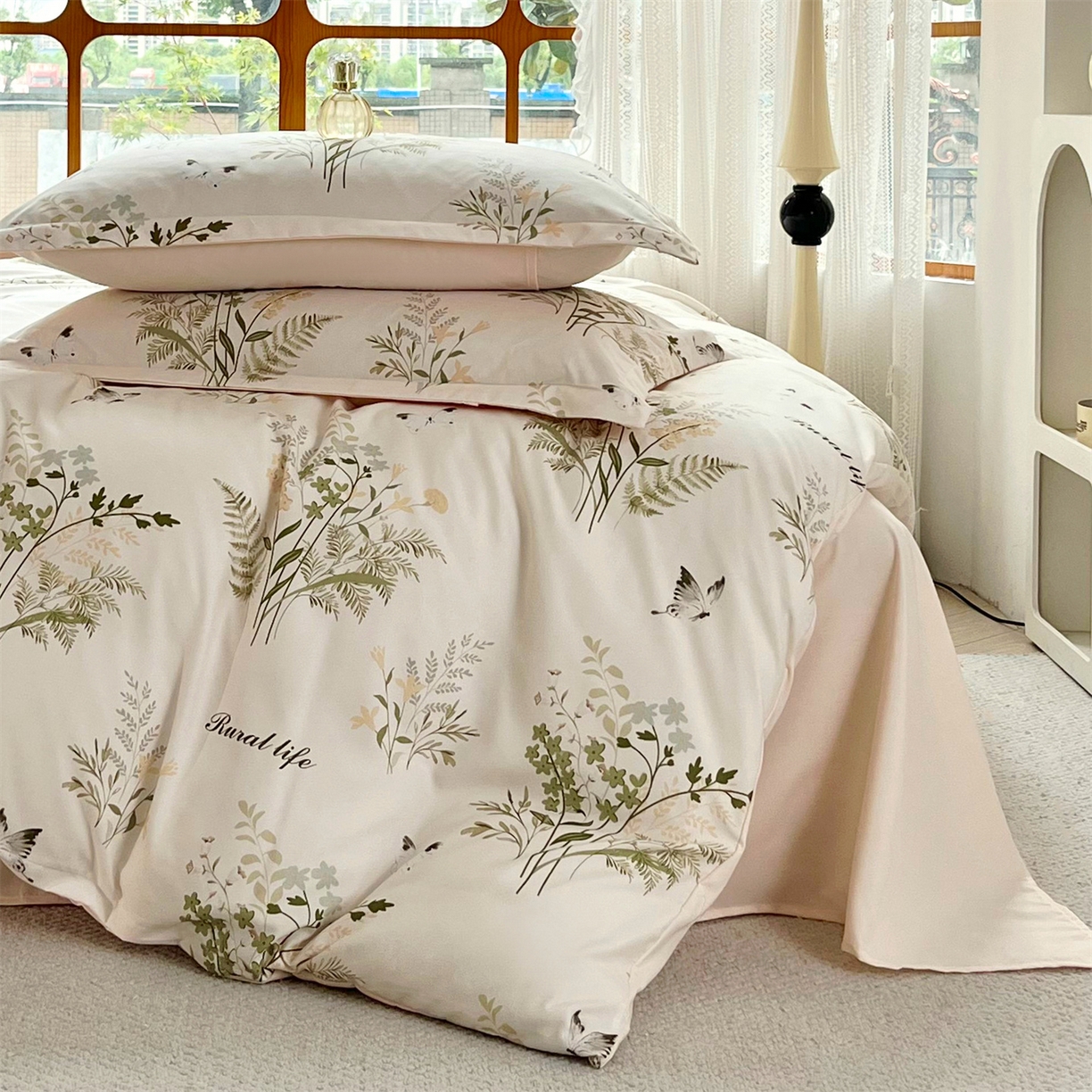 91家纺网 家纺一手货源 找家纺 佳宇轩 2025新款活性数码印花单人三件套双人四件套 忘忧草