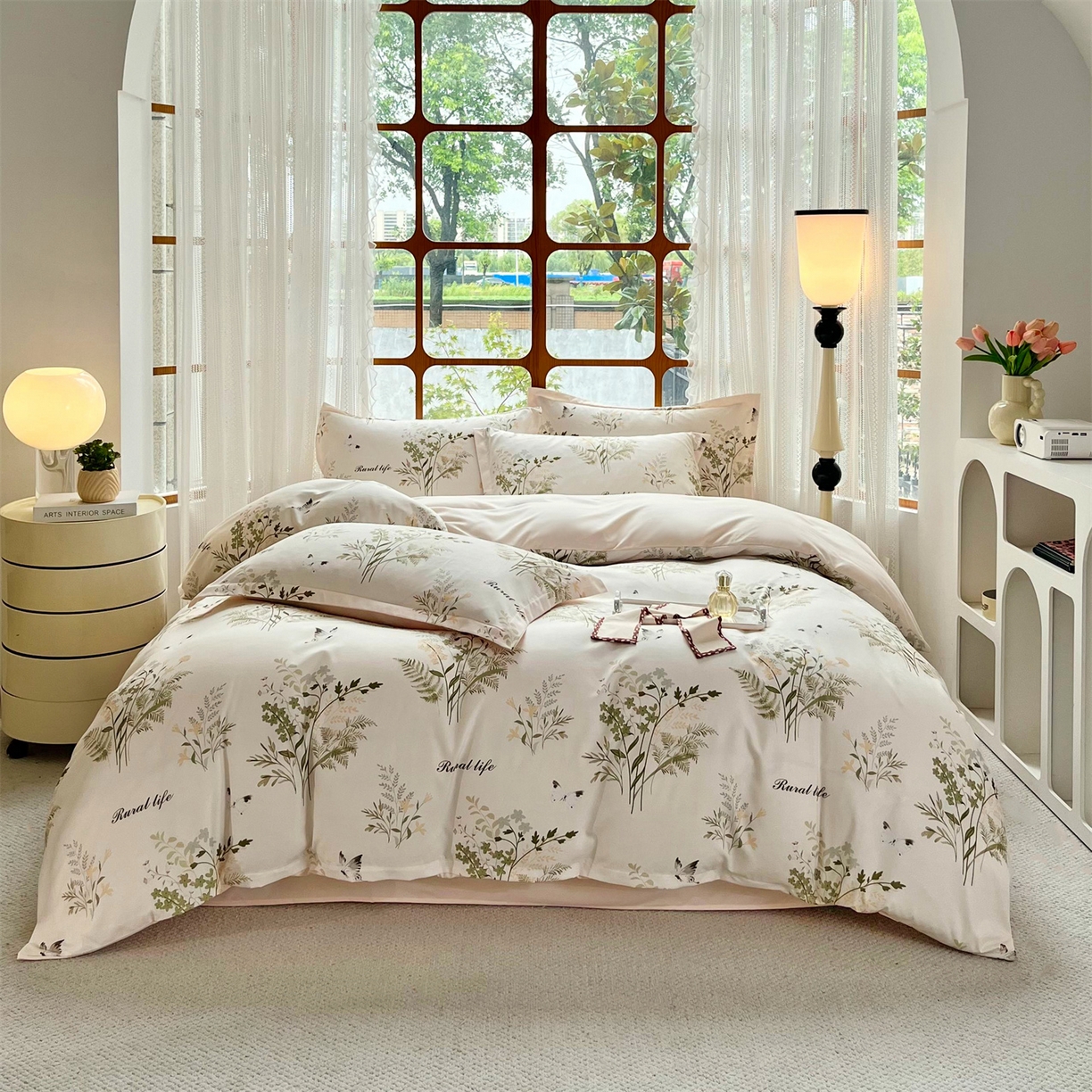 佳宇轩 2025新款活性数码印花单人三件套双人四件套 忘忧草