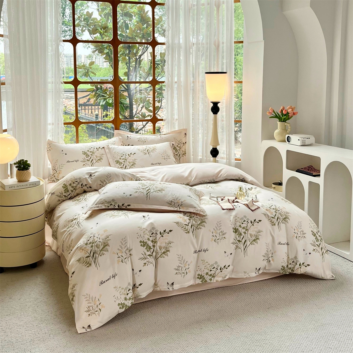 91家纺网 家纺一手货源 找家纺 佳宇轩 2025新款活性数码印花单人三件套双人四件套 忘忧草