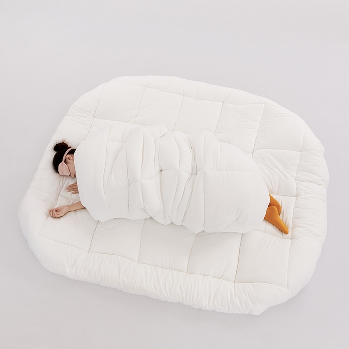 91家纺网 家纺一手货源 找家纺 VIP被业 2025新款简约纯色磨毛压被冬被被子被芯 白色