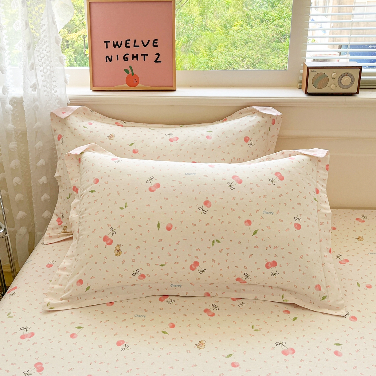 91家纺网 家纺一手货源 找家纺 花梦欣 2025新款全棉纯棉印花单品系列-多规格枕套单品枕套枕套单件 樱桃甜宠