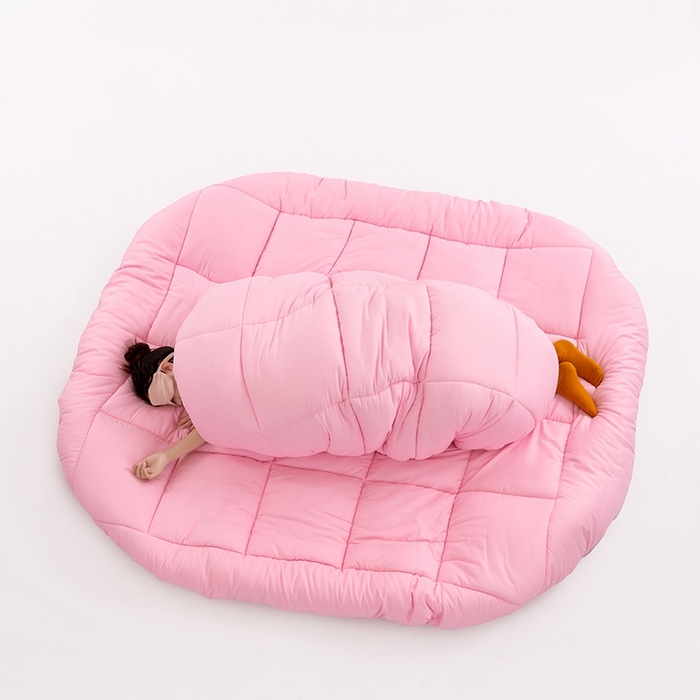 91家纺网 家纺一手货源 找家纺 VIP被业 2025新款简约纯色磨毛压被冬被被子被芯 粉色