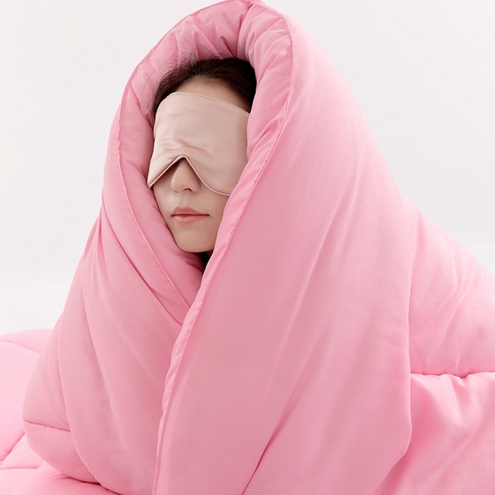 91家纺网 家纺一手货源 找家纺 VIP被业 2025新款简约纯色磨毛压被冬被被子被芯 粉色