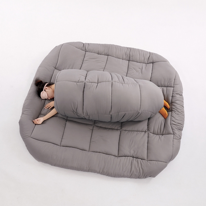 91家纺网 家纺一手货源 找家纺 VIP被业 2025新款简约纯色磨毛压被冬被被子被芯 灰色