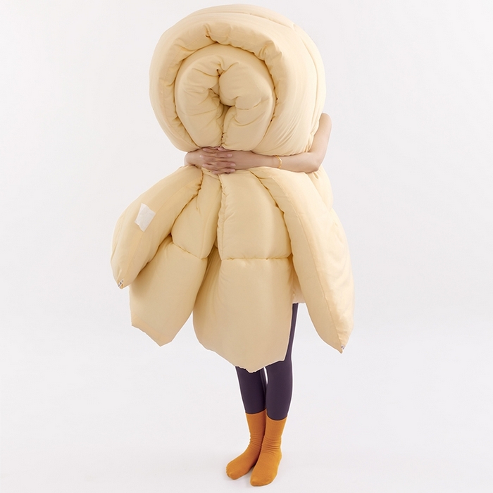 91家纺网 家纺一手货源 找家纺 VIP被业 2025新款简约纯色磨毛压被冬被被子被芯 米黄