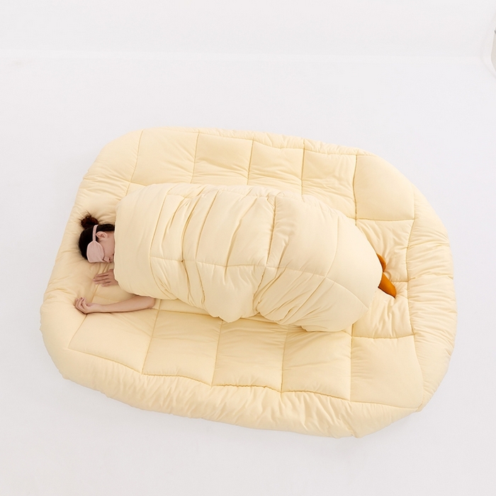 91家纺网 家纺一手货源 找家纺 VIP被业 2025新款简约纯色磨毛压被冬被被子被芯 米黄