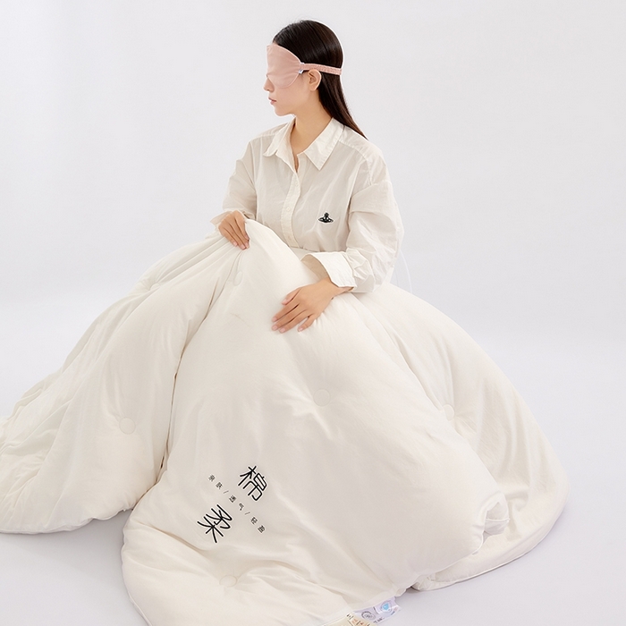 91家纺网 家纺一手货源 找家纺 VIP被业 2025新款简约棉柔水洗棉被芯冬被被子被芯 绵柔白