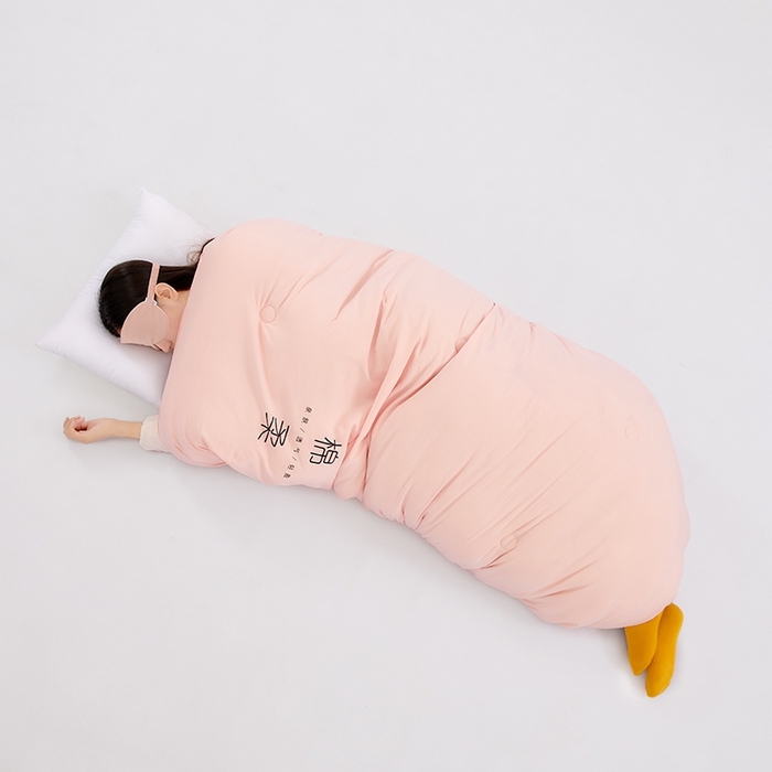 91家纺网 家纺一手货源 找家纺 VIP被业 2025新款简约棉柔水洗棉被芯冬被被子被芯 绵柔粉