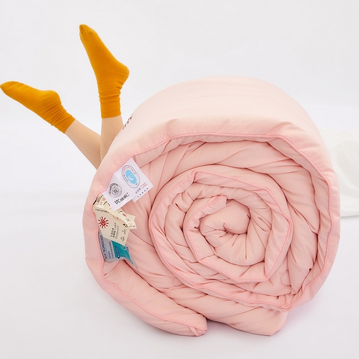 91家纺网 家纺一手货源 找家纺 VIP被业 2025新款简约棉柔水洗棉被芯冬被被子被芯 绵柔粉