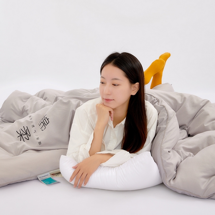 91家纺网 家纺一手货源 找家纺 VIP被业 2025新款简约棉柔水洗棉被芯冬被被子被芯 绵柔灰