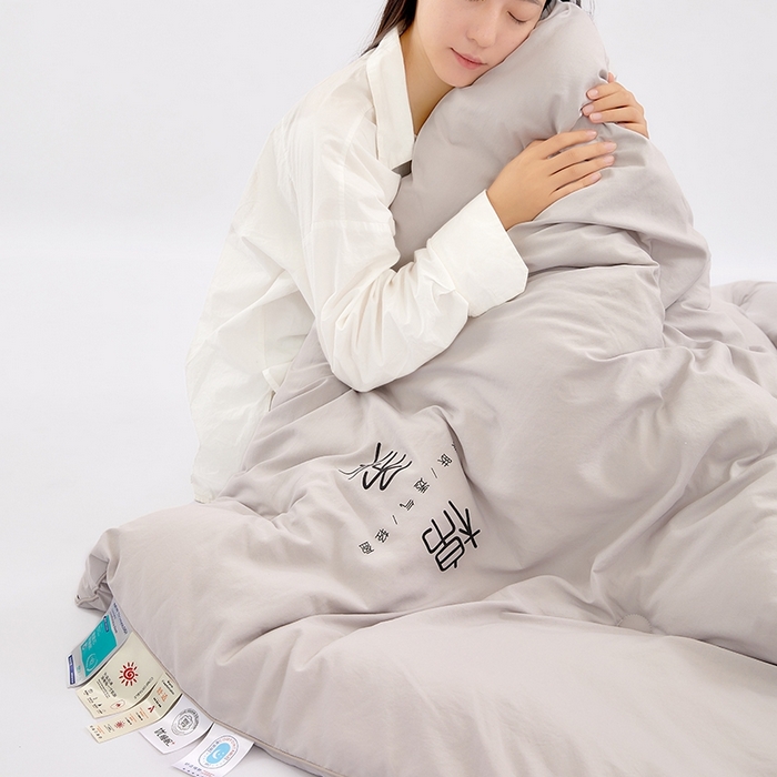 91家纺网 家纺一手货源 找家纺 VIP被业 2025新款简约棉柔水洗棉被芯冬被被子被芯 绵柔灰