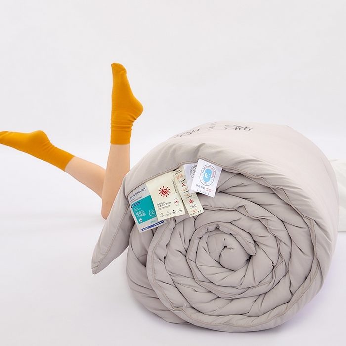 91家纺网 家纺一手货源 找家纺 VIP被业 2025新款简约棉柔水洗棉被芯冬被被子被芯 绵柔灰