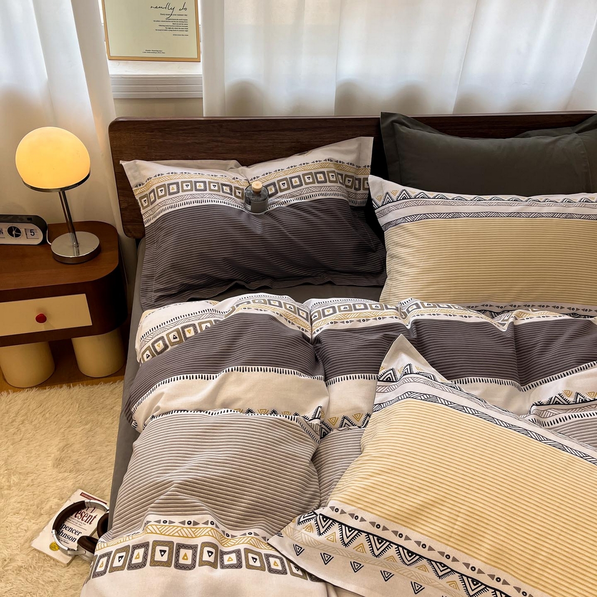 91家纺网 家纺一手货源 找家纺 涵宸家纺 2025新款加厚全棉磨毛印花四件套--罗马系列 场景一 D西尔