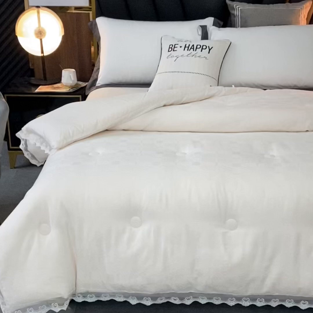 91家纺网 家纺一手货源 找家纺 （总）VIP被业 2025新款婚庆全棉纯棉肽元素提花冬被被子被芯