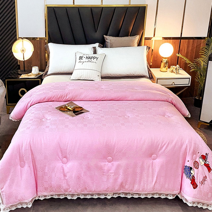 91家纺网 家纺一手货源 找家纺 （总）VIP被业 2025新款婚庆全棉纯棉肽元素提花冬被被子被芯