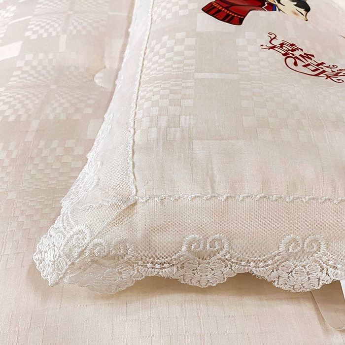 91家纺网 家纺一手货源 找家纺 VIP被业 2025新款婚庆全棉纯棉肽元素提花冬被被子被芯 白色