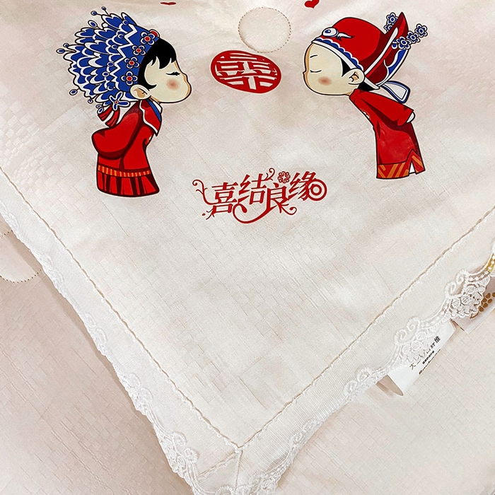 91家纺网 家纺一手货源 找家纺 VIP被业 2025新款婚庆全棉纯棉肽元素提花冬被被子被芯 白色