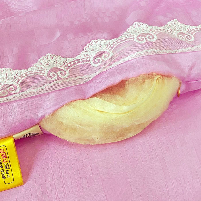 91家纺网 家纺一手货源 找家纺 VIP被业 2025新款婚庆全棉纯棉肽元素提花冬被被子被芯 粉色