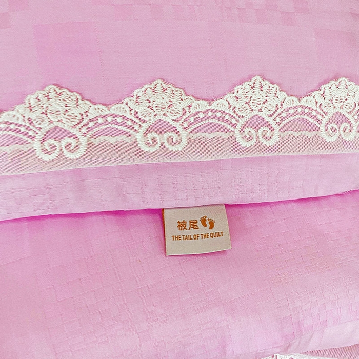 91家纺网 家纺一手货源 找家纺 VIP被业 2025新款婚庆全棉纯棉肽元素提花冬被被子被芯 粉色