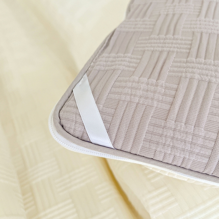 91家纺网 家纺一手货源 找家纺 VIP被业 2025新款简约纯色华夫格提花大豆子母被被子被芯 米拼灰