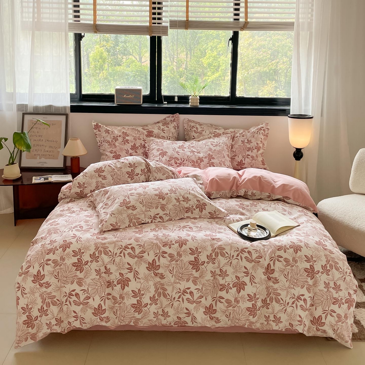 91家纺网 家纺一手货源 找家纺 涵宸家纺 2025新款加厚全棉磨毛印花四件套--罗马系列 场景一 F初春