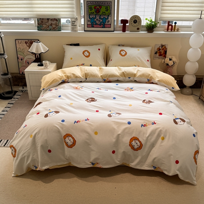 91家纺网 家纺一手货源 找家纺 慕尚家纺 2025新款13070全棉纯棉印花四件套 艾米熊