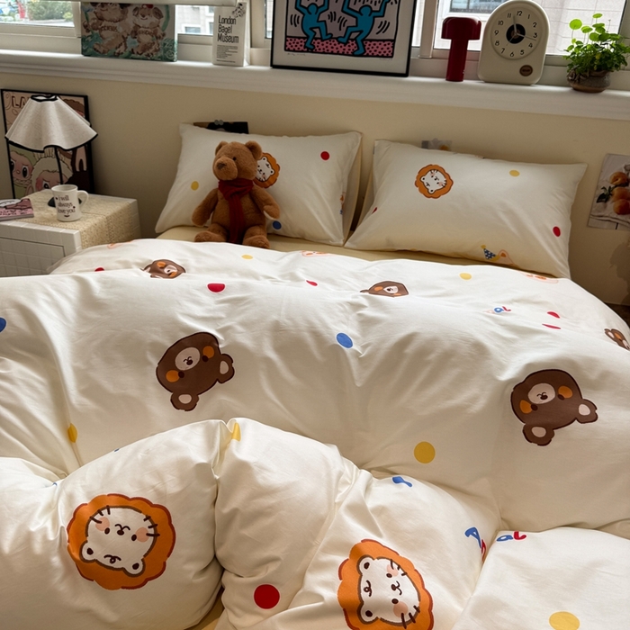 91家纺网 家纺一手货源 找家纺 慕尚家纺 2025新款13070全棉纯棉印花四件套 艾米熊