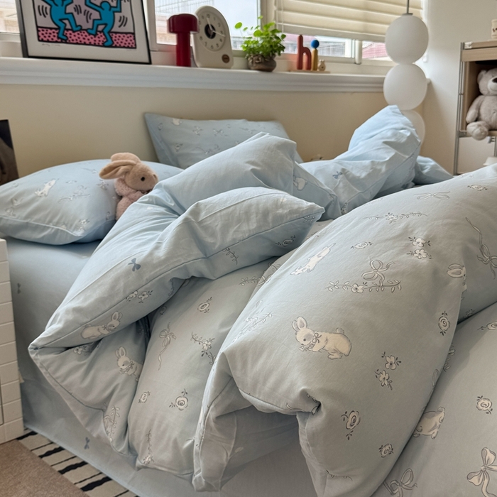 慕尚家纺 2025新款13070全棉纯棉印花四件套 灵感兔