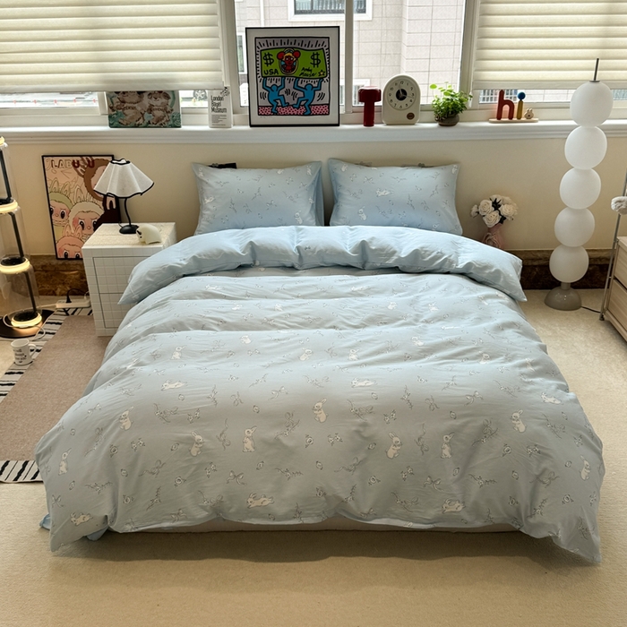 91家纺网 家纺一手货源 找家纺 慕尚家纺 2025新款13070全棉纯棉印花四件套 灵感兔