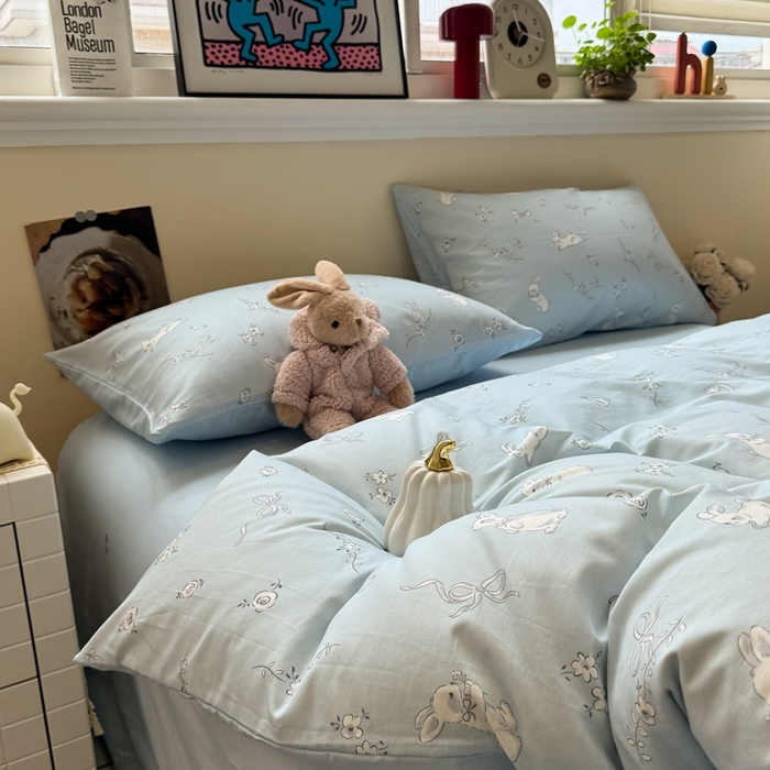 91家纺网 家纺一手货源 找家纺 慕尚家纺 2025新款13070全棉纯棉印花四件套 灵感兔